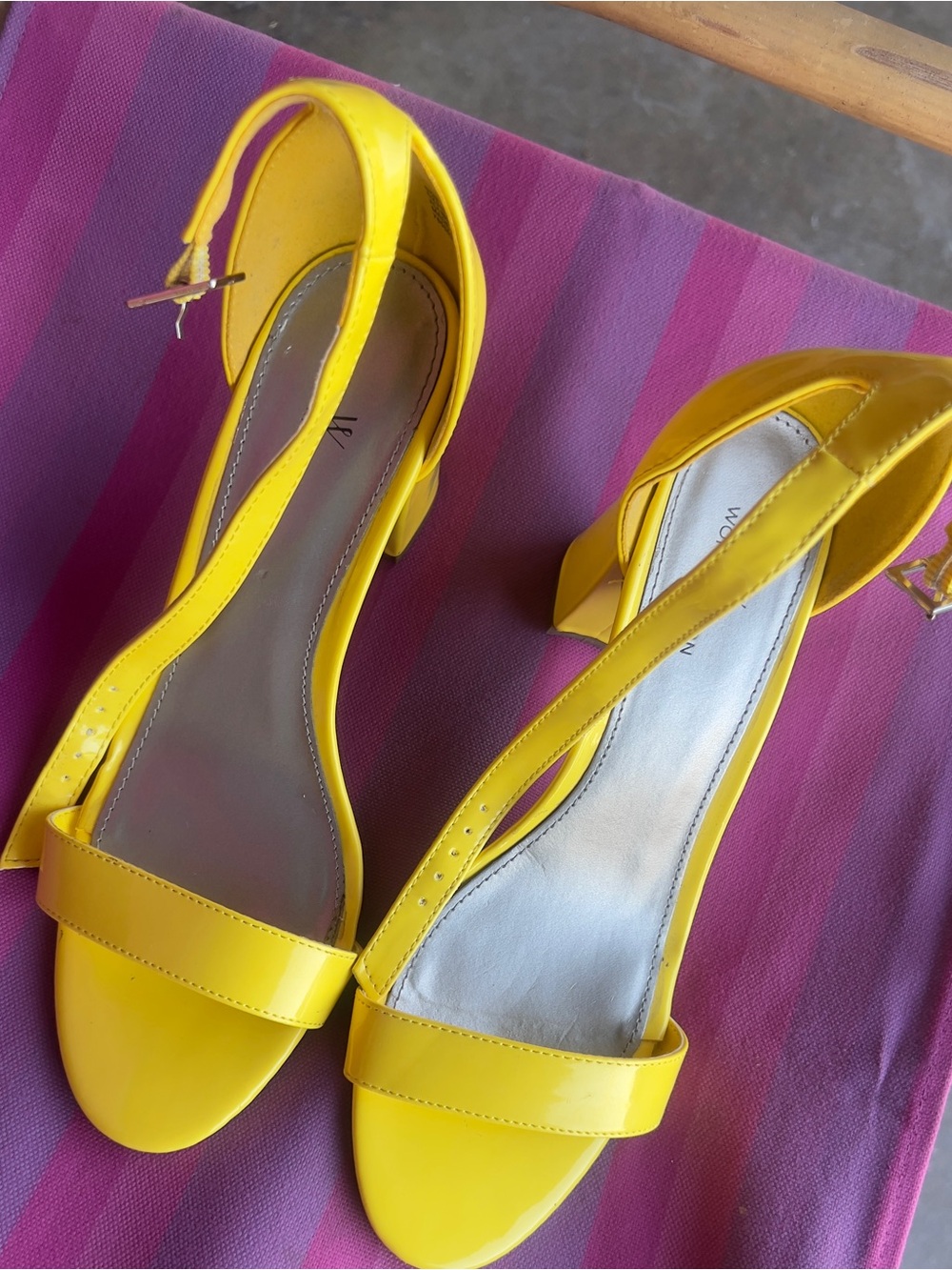 Worthington Bright Yellow Slingback Block Heels